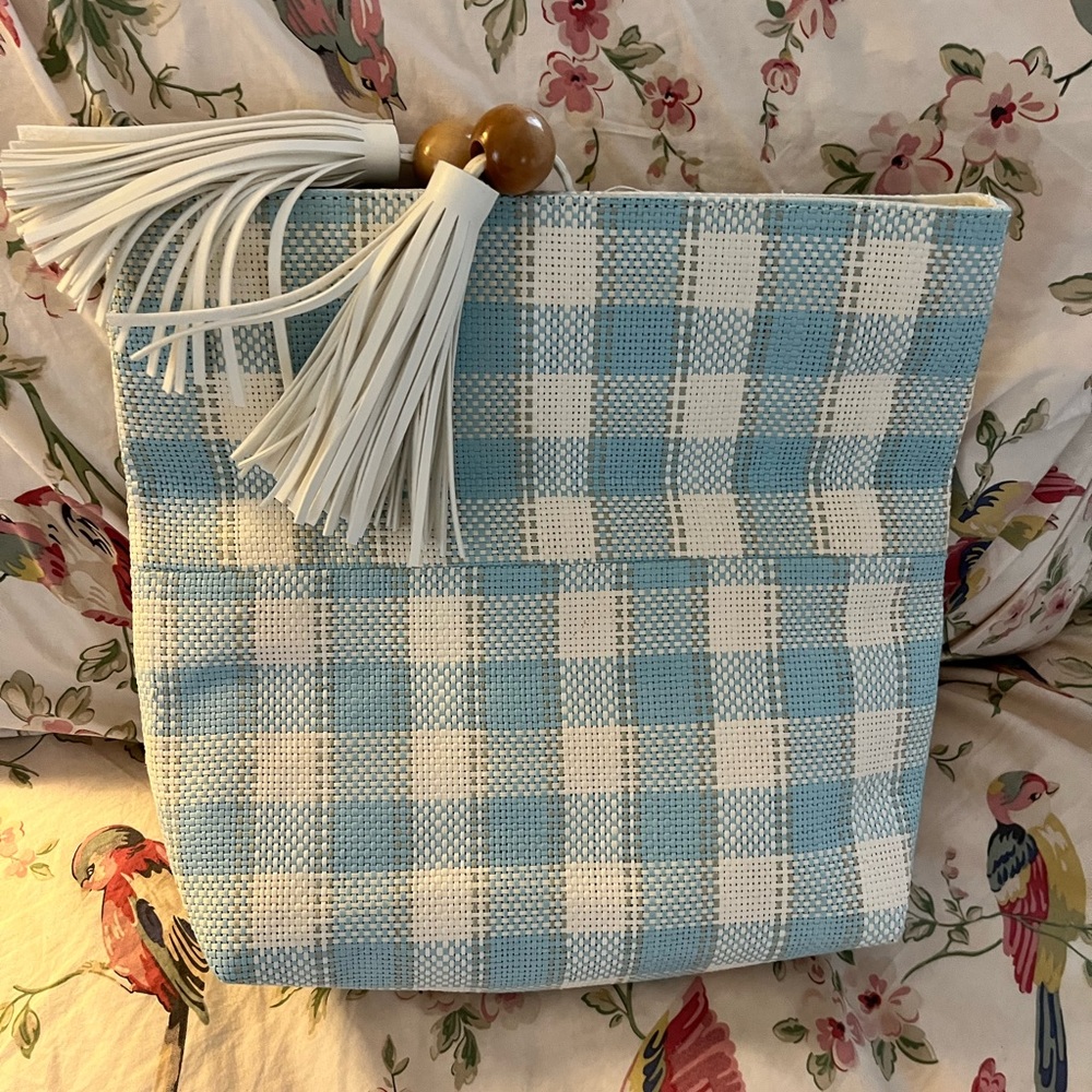 NWT | Anthropologie Checkered Straw Clutch! - Picture 4 of 7